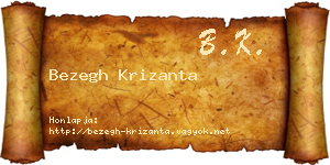 Bezegh Krizanta névjegykártya